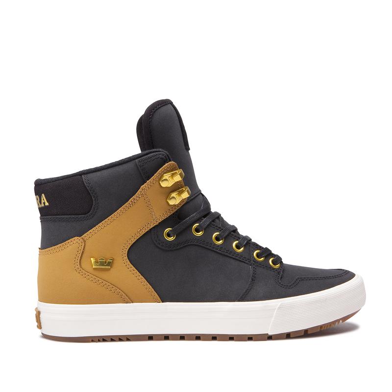 Zapatillas Altas Supra Argentina Hombre - VAIDER COLD WEATHER Negras / Amarillo (MPXJO-5470)